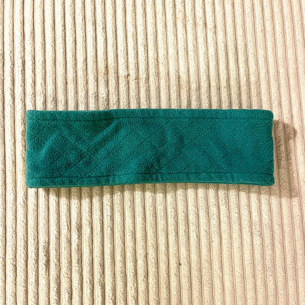 Womens Running Winter Fleece Cross pattern Headband Turquoise Teal